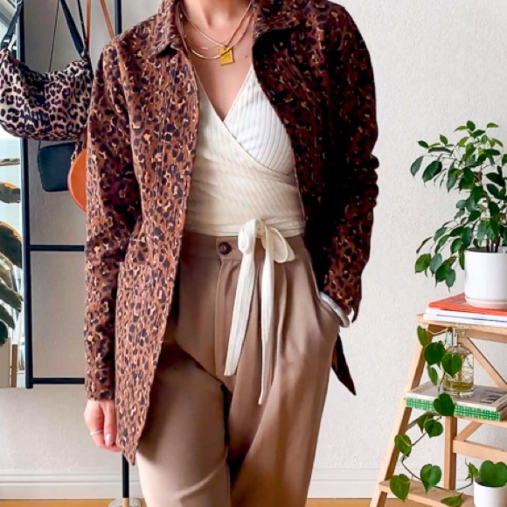 Sezane Will Jacket Medium Leopard NWOT